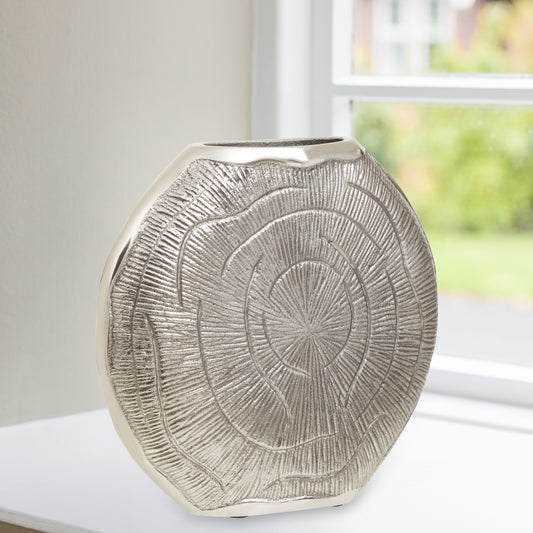 Silva Oak Effect Silver Finish Vase