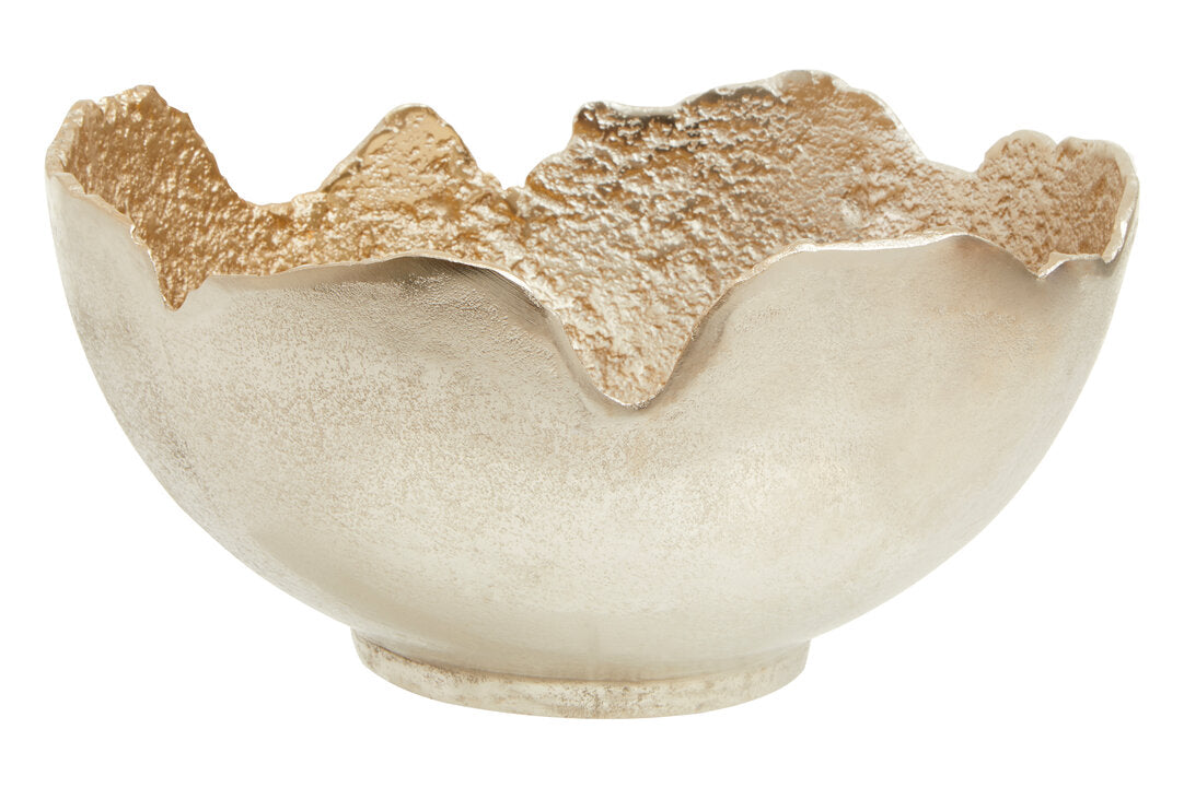 Dion Large Two Toned Silver and Gold Finish Bowl - Additional