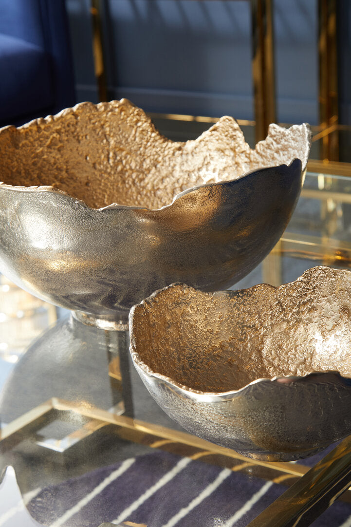 Dion Large Two Toned Silver and Gold Finish Bowl - Lifestyle