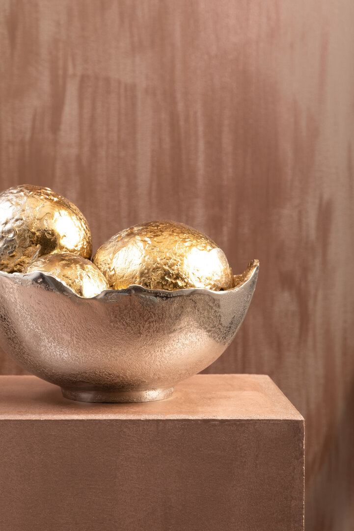 Dion Large Two Toned Silver and Gold Finish Bowl - Lifestyle