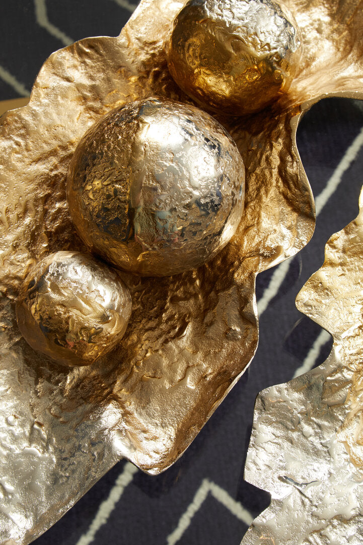 Dion Set of Three Ombre Silver and Gold Finish Deco Balls - Lifestyle