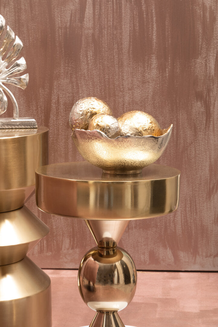 Dion Set of Three Ombre Silver and Gold Finish Deco Balls - Lifestyle