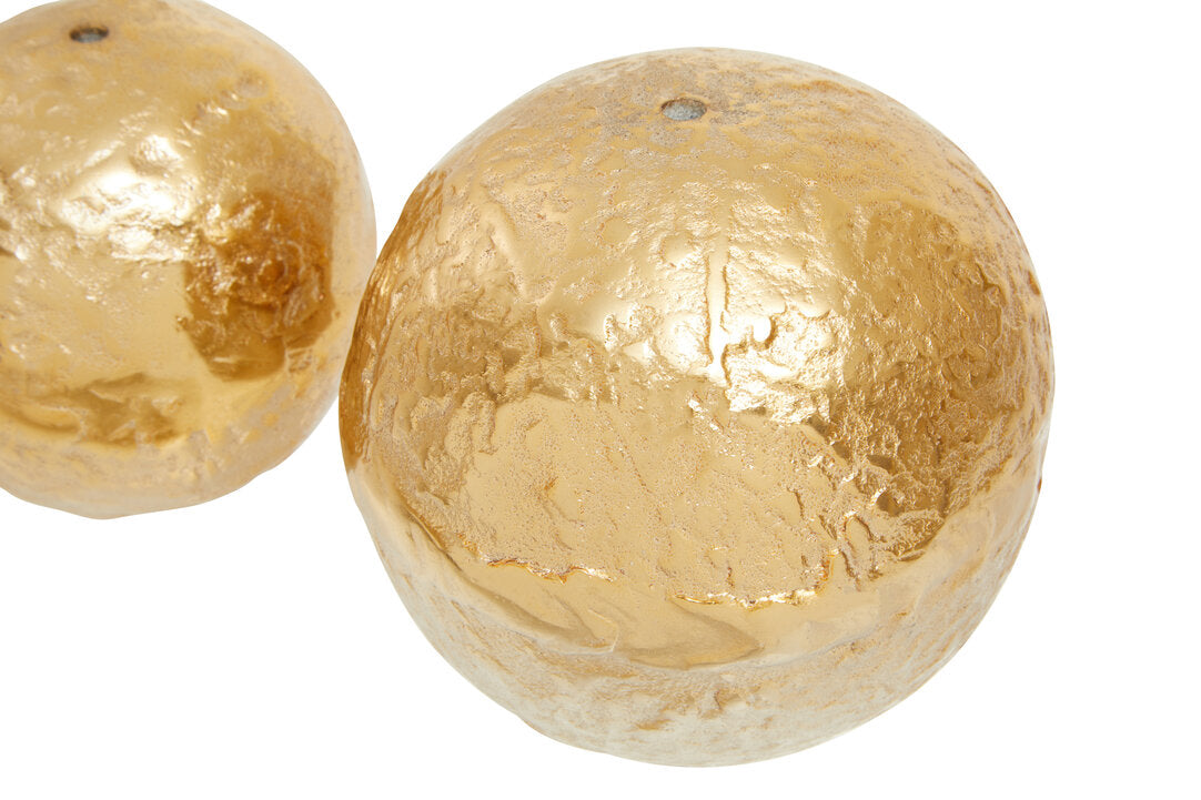 Dion Set of Three Ombre Silver and Gold Finish Deco Balls - Macro