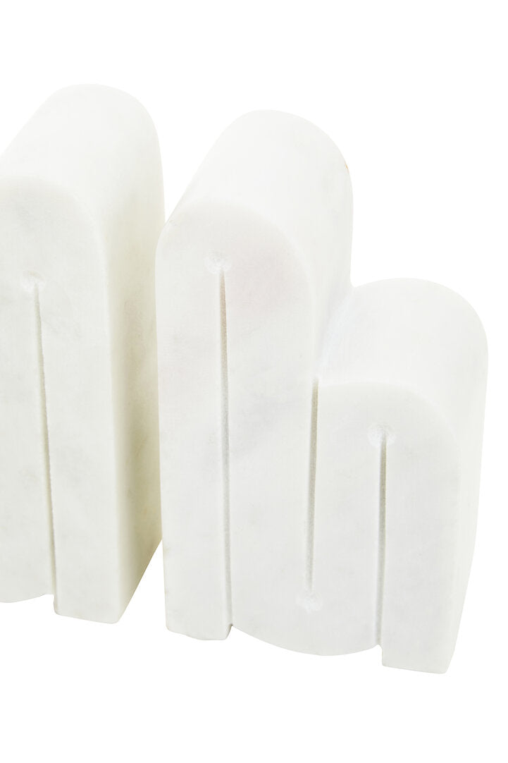 Nason Set Of 2 White Marble Bookends - Macro