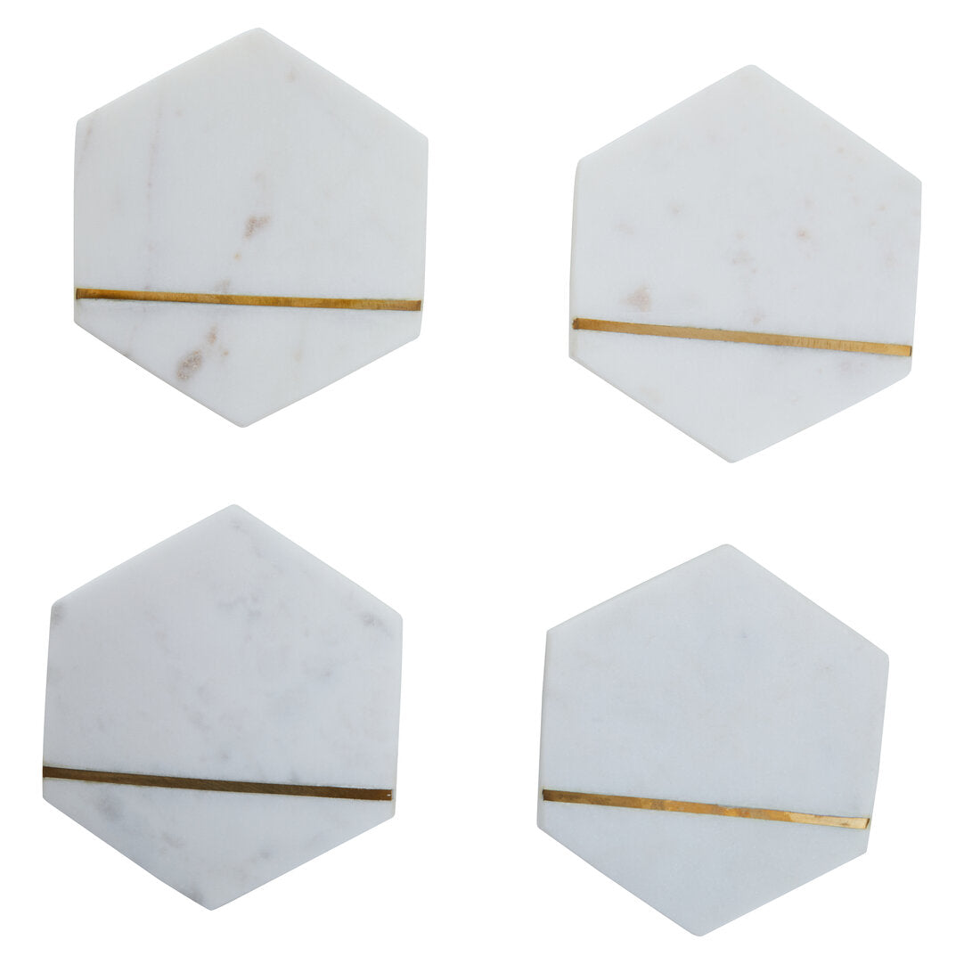 SENA Set Of Four White Marble Coasters - Additional