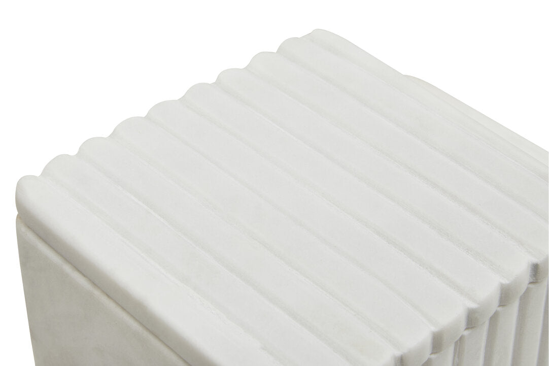 Oxana Small Ribbed Marble Trinket Box - Macro