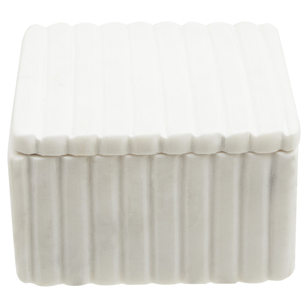 Oxana Small Ribbed Marble Trinket Box