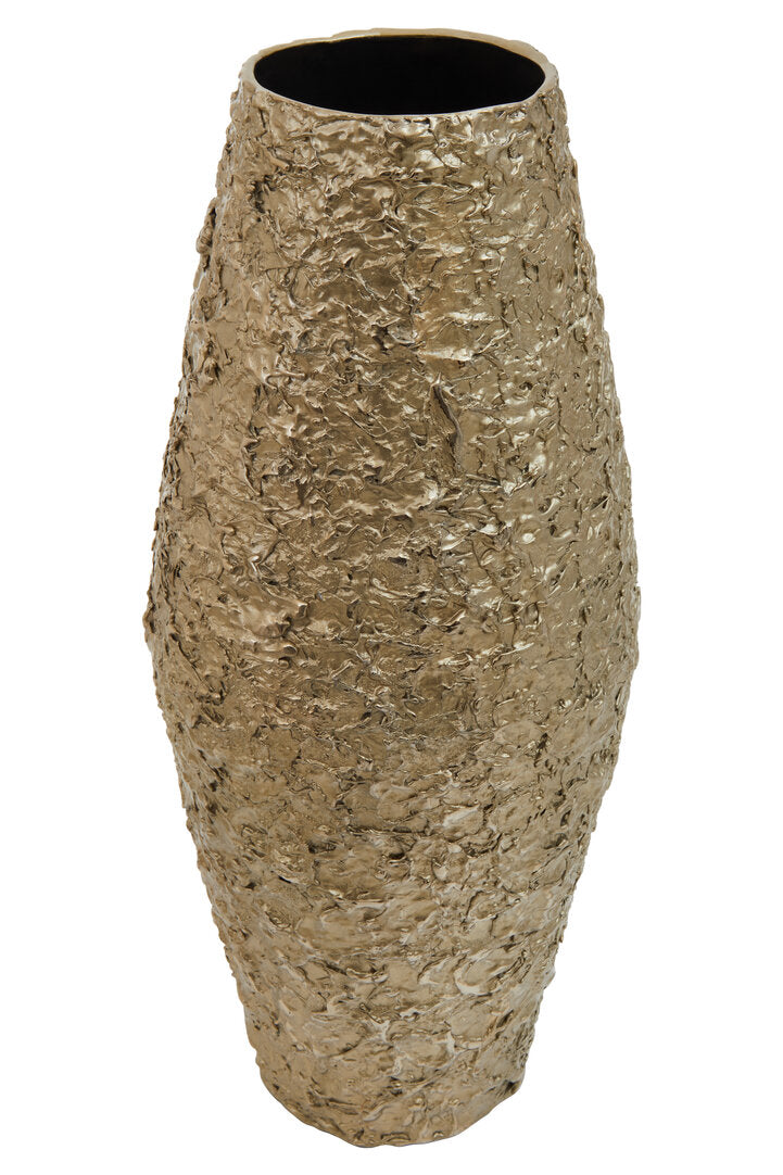 Akola Large Gold Textured Metal Vase - Additional