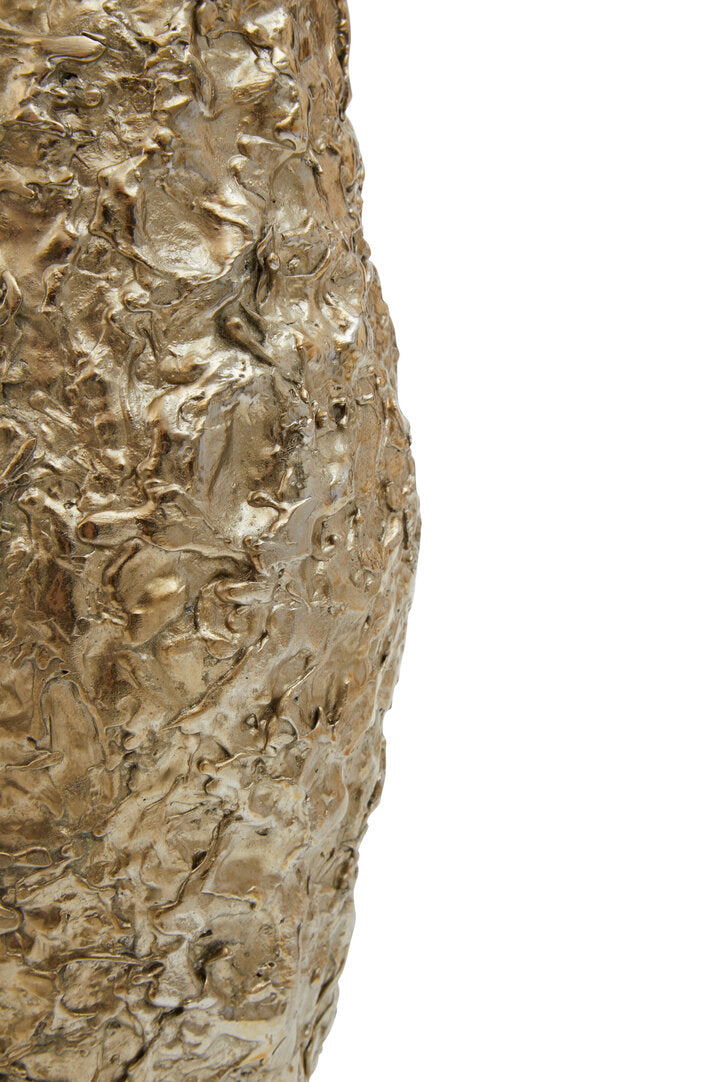 Akola Gold Textured Small Metal Vase - Macro