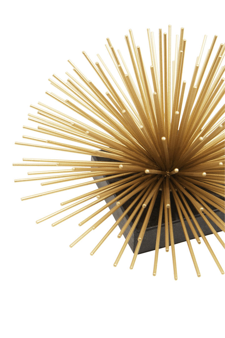 Mirano Gold Finish Starburst With Black Marble Base - Macro