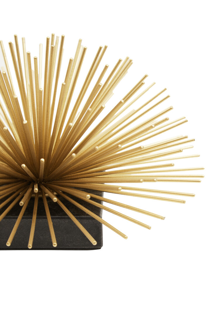 Mirano Gold Finish Starburst With Black Marble Base - Macro