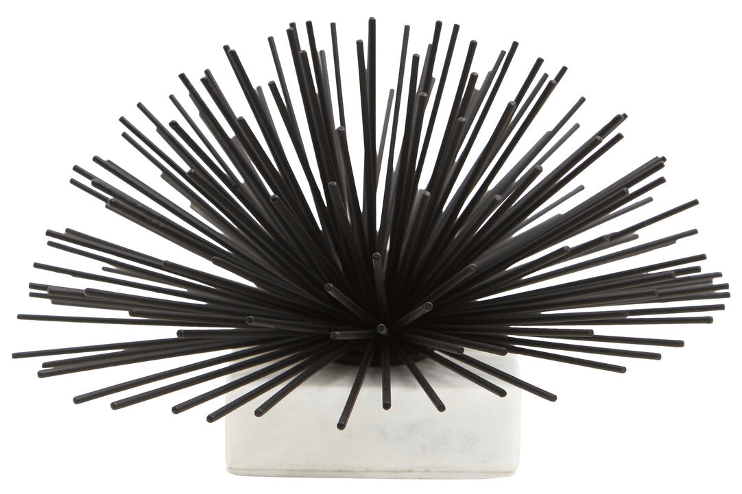 Mirano Black Finish Starburst With White Marble Base