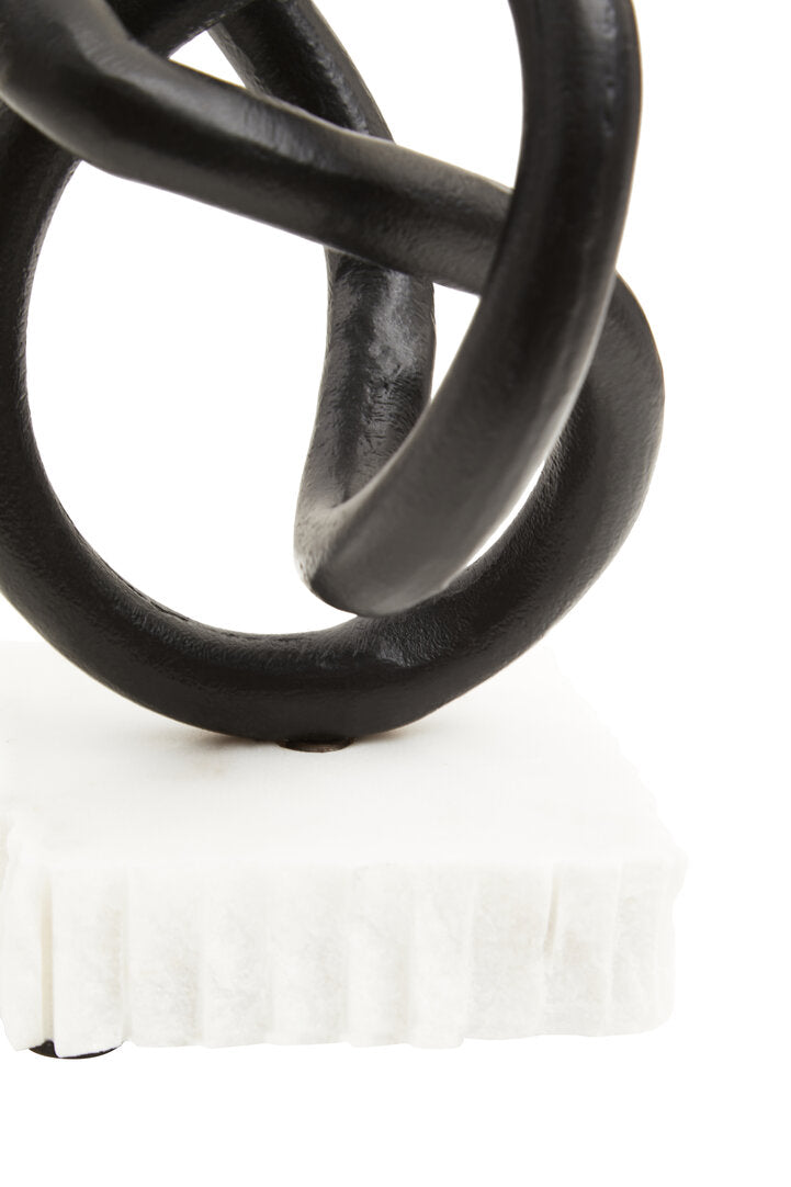 Mirano Matt Black Knot Sculpture - Macro