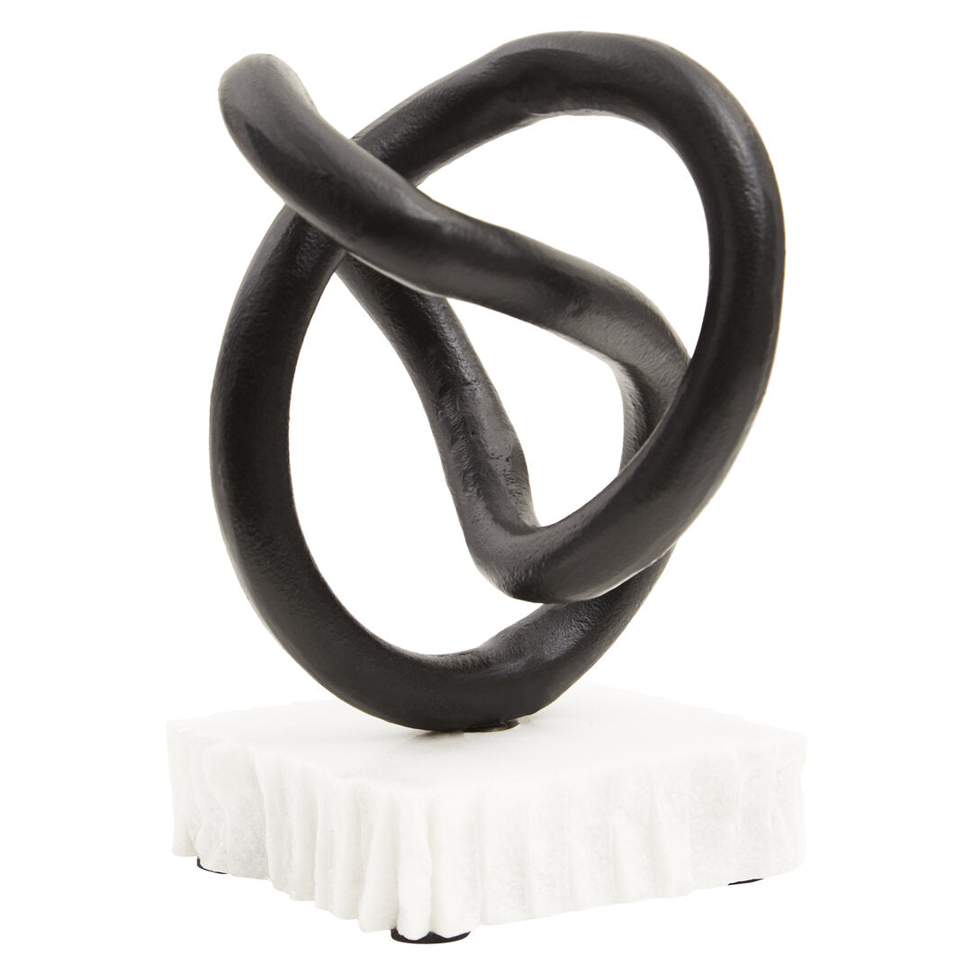 Mirano Matt Black Knot Sculpture