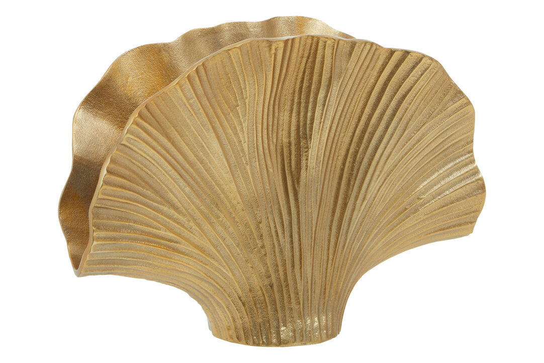 Danna Large Gold Finish Ginkgo Vase - Additional