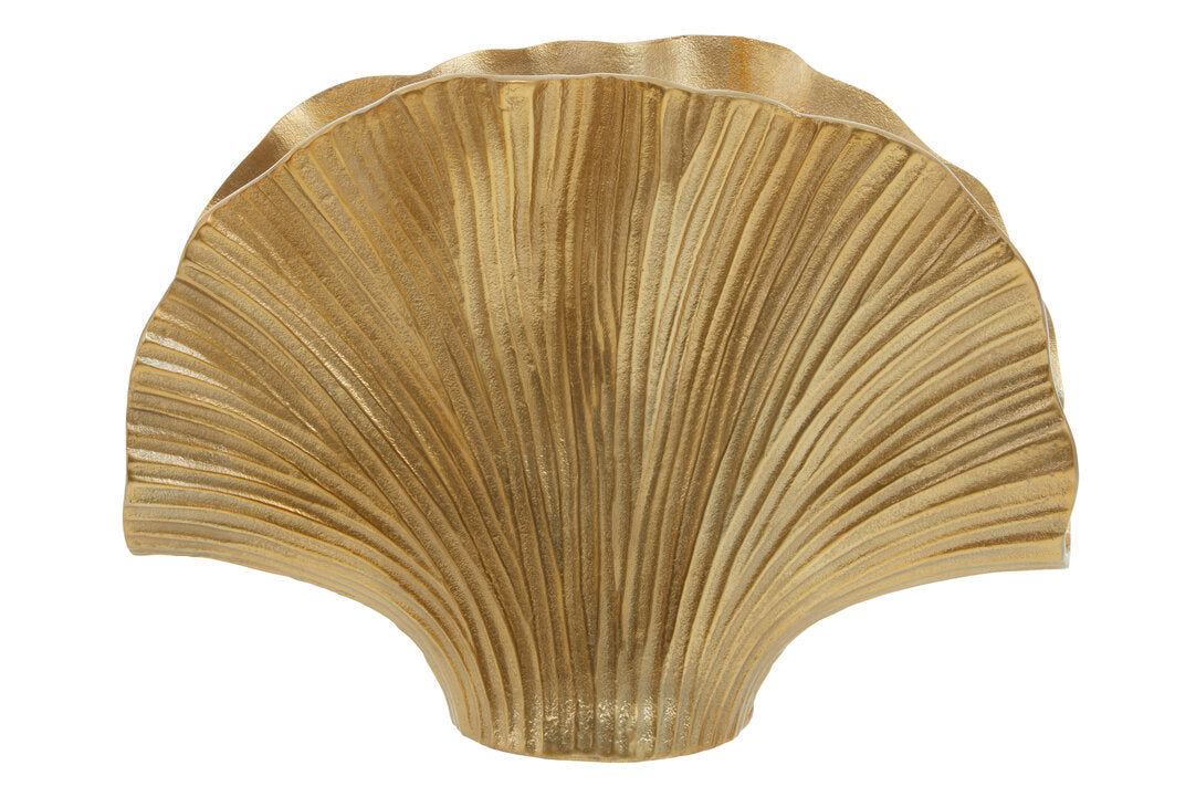 Danna Large Gold Finish Ginkgo Vase