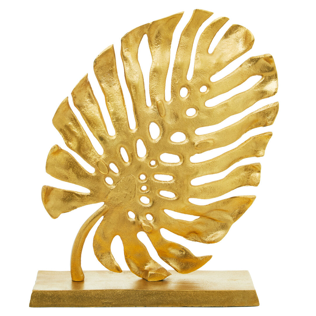 Lena Prato Gold Finish Monstera Leaf Sculpture - Additional