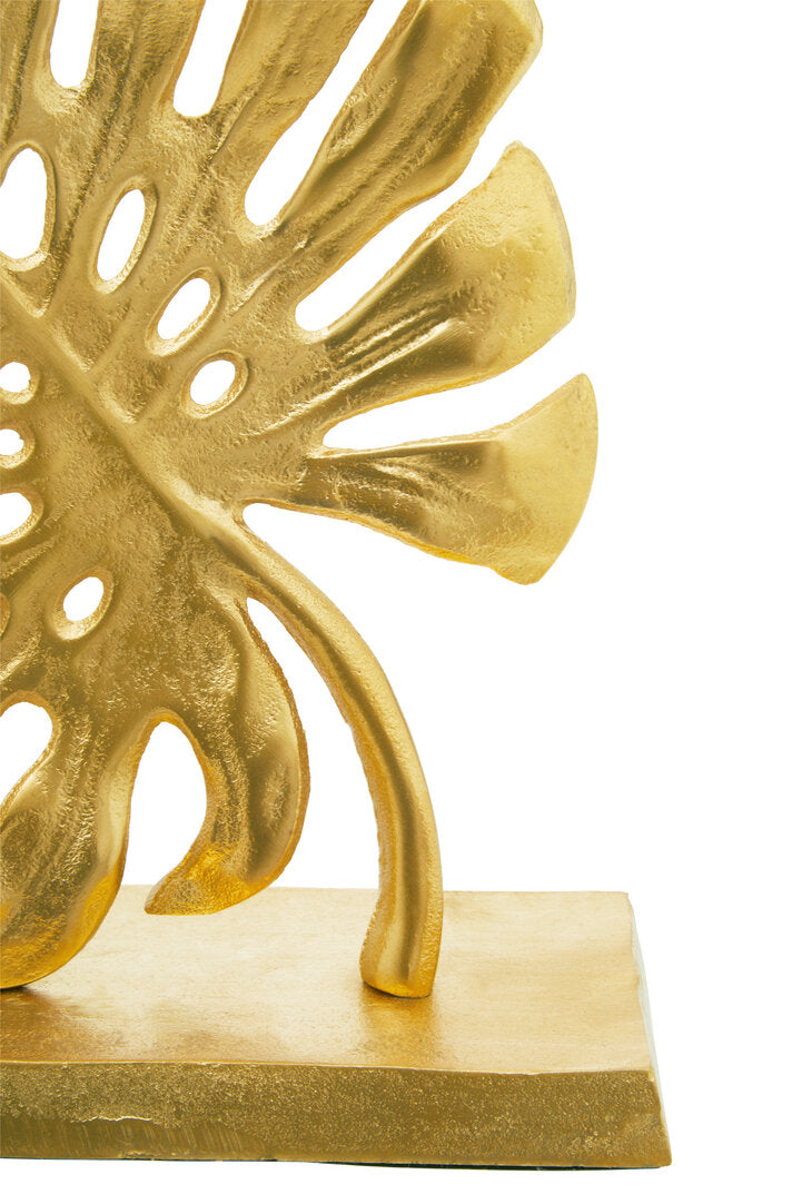 Lena Prato Gold Finish Monstera Leaf Sculpture - Macro