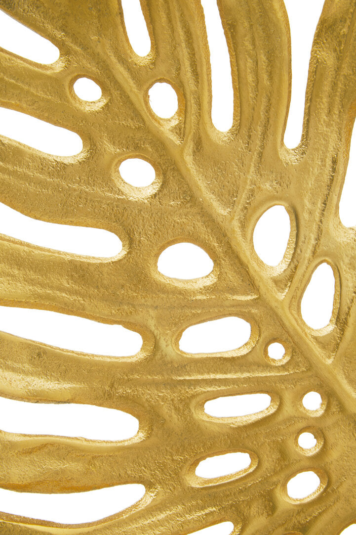 Lena Prato Gold Finish Monstera Leaf Sculpture - Macro