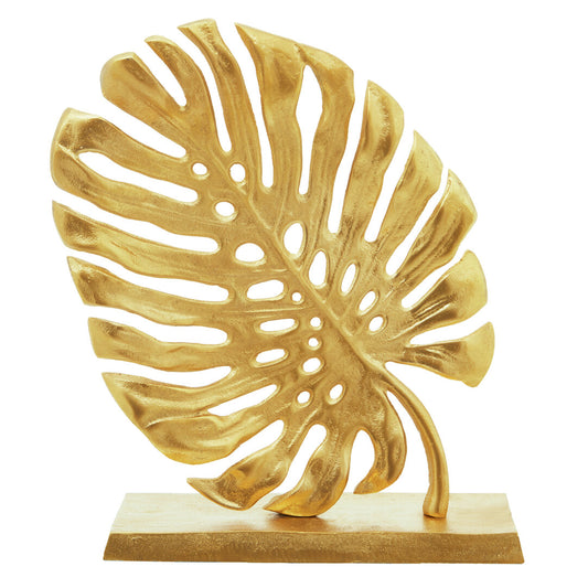 Lena Prato Gold Finish Monstera Leaf Sculpture