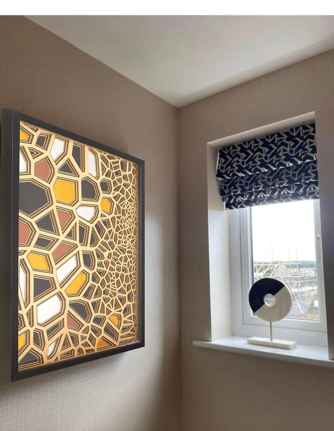 Modello Gold And black Paper Sculpture Wall Art