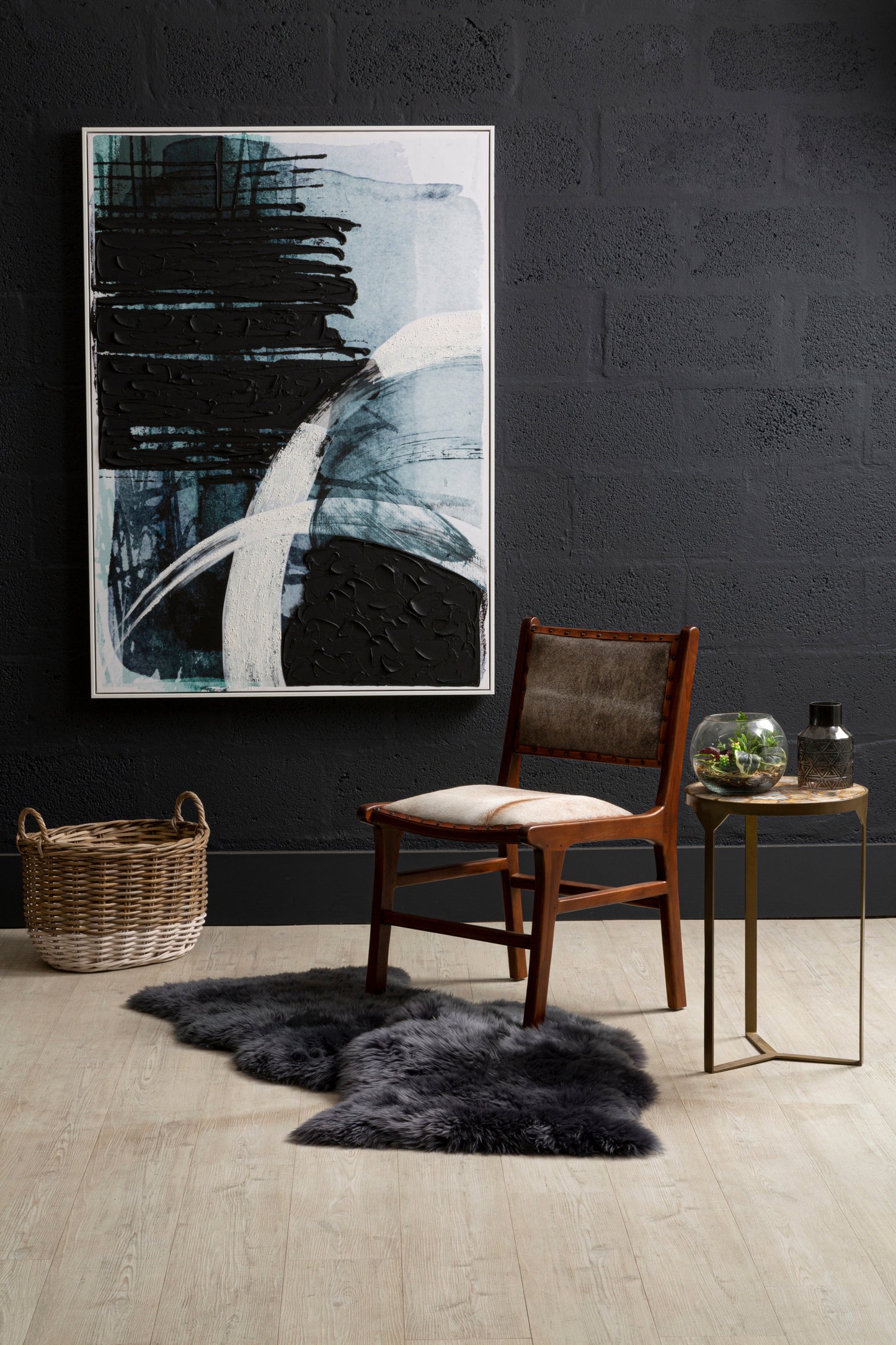 Astratto Blue And Black Wall Art