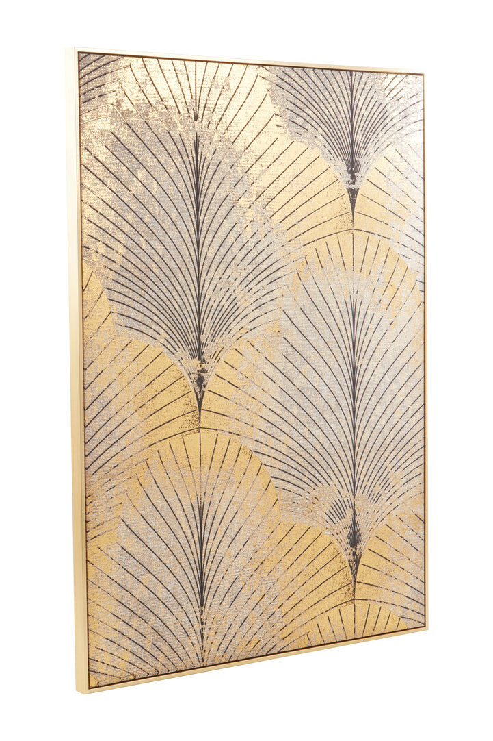Astratto Canvas Grey and Gold Finish Wall Art - Additional