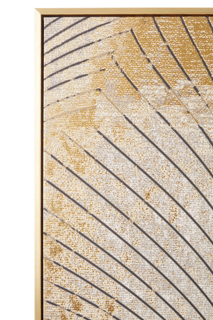 Astratto Canvas Grey and Gold Finish Wall Art - Macro