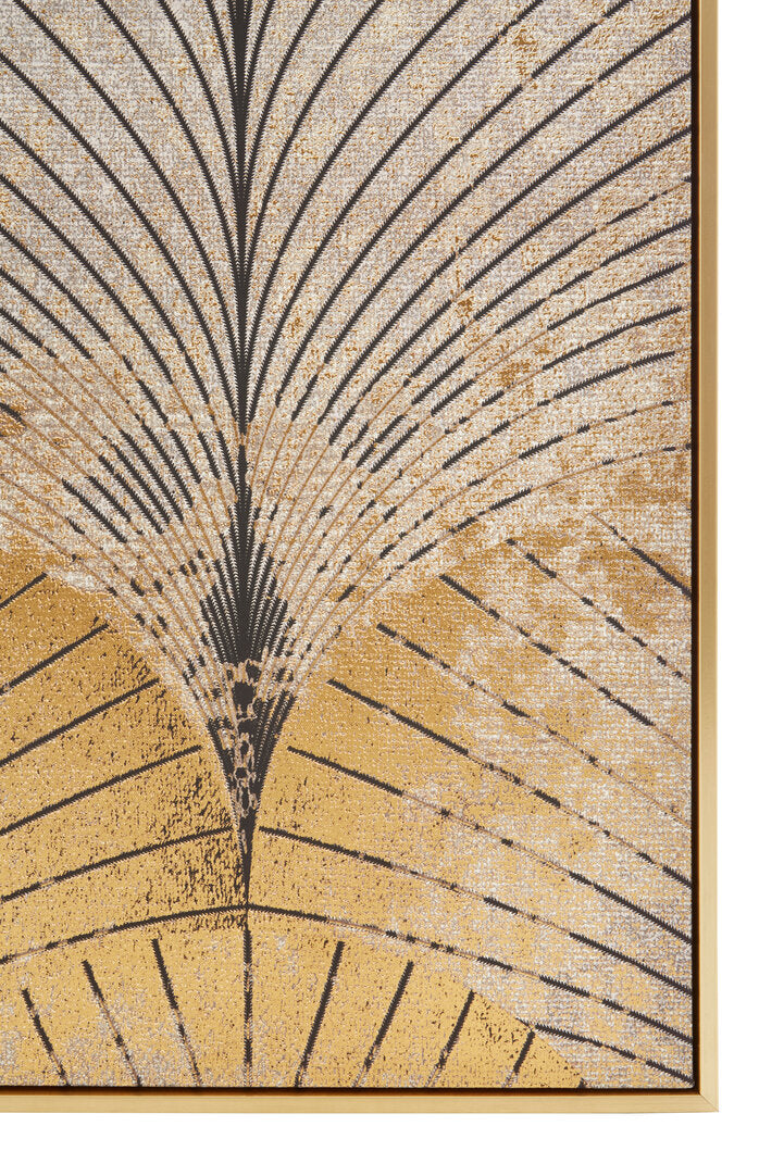 Astratto Canvas Grey and Gold Finish Wall Art - Macro