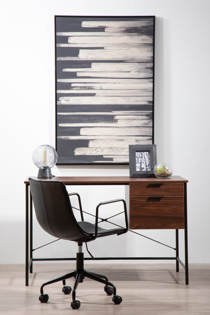 Astratto Black and Natural Canvas Wall Art - Lifestyle