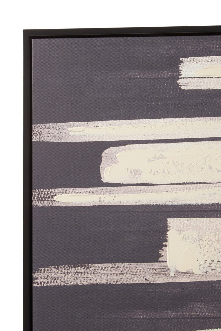 Astratto Black and Natural Canvas Wall Art - Macro