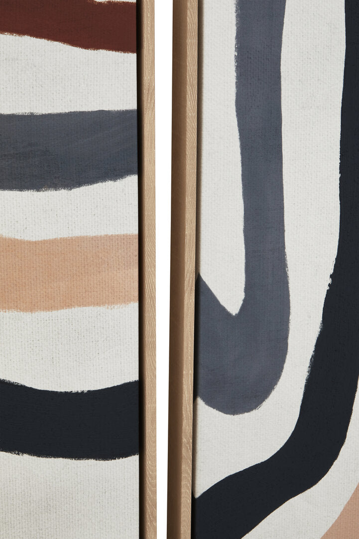 Astratto Set Of Two Multi Coloured Abstract Wall Art - Macro