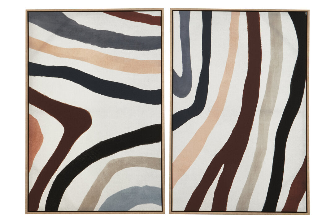 Astratto Set Of Two Multi Coloured Abstract Wall Art