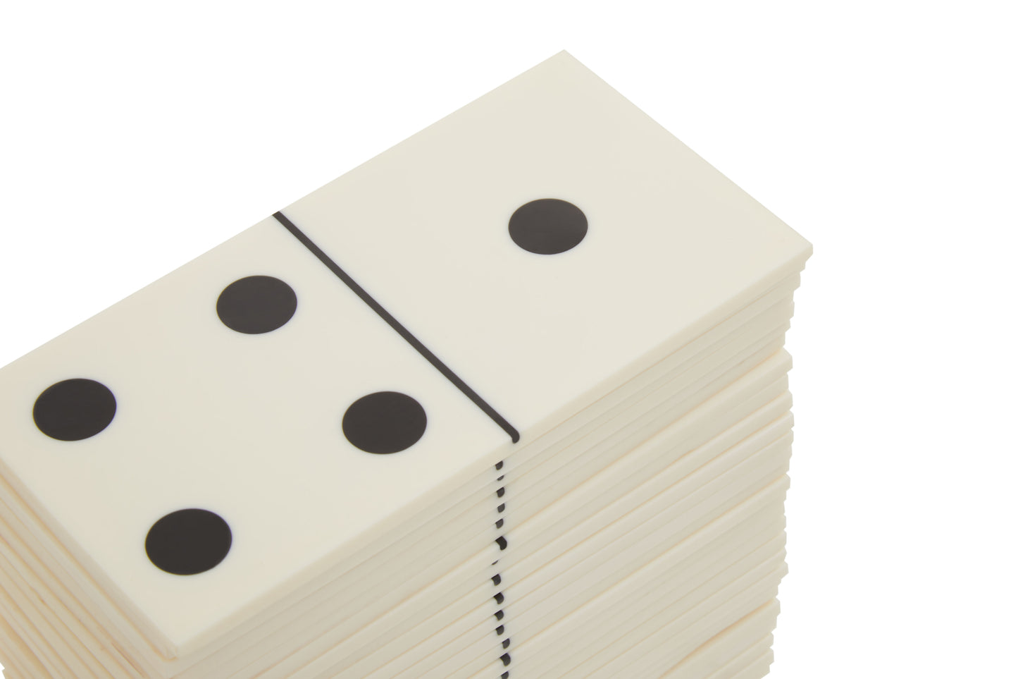 Churchill Games White and Gold Domino Set with White Dominoes