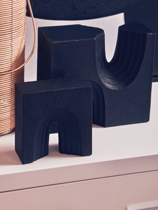 Broc Set Of Two Black Sculptures