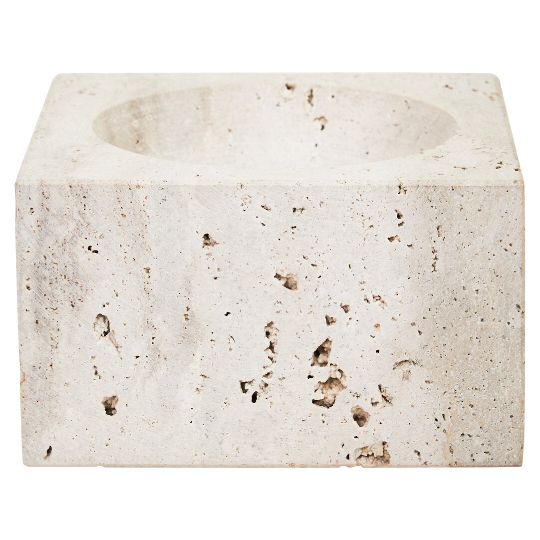 Tibor Travertine Square Decorative Bowl - Main 