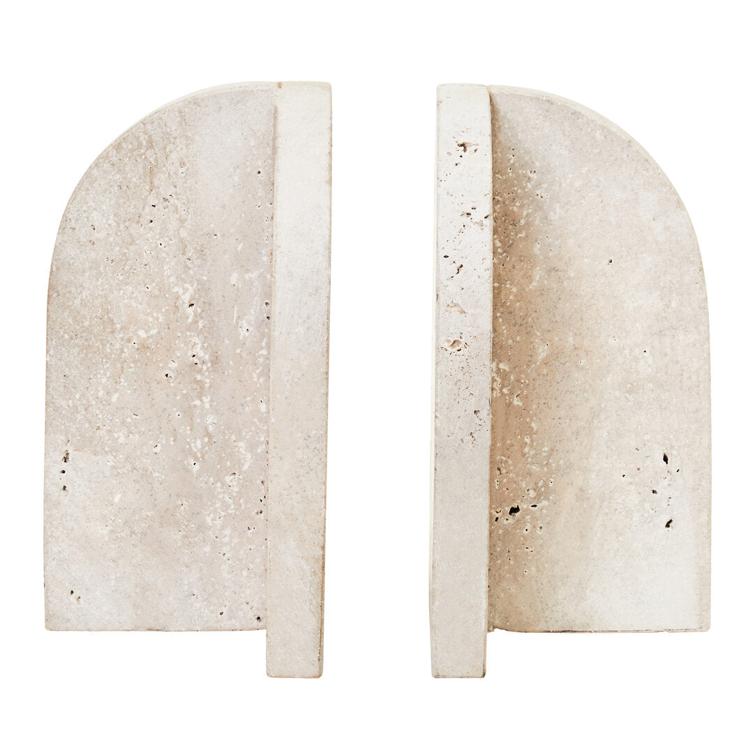 Tibor Travertine Set of 2 Arched Bookends - Main