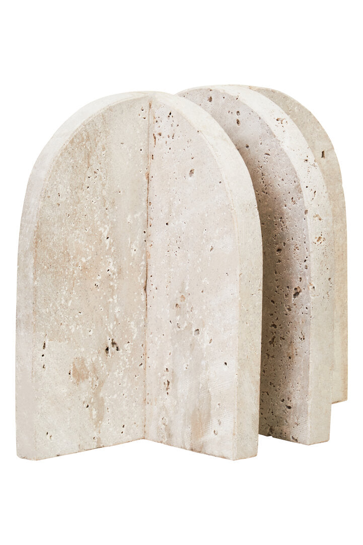 Tibor Travertine Set of 2 Arched Bookends - Additional