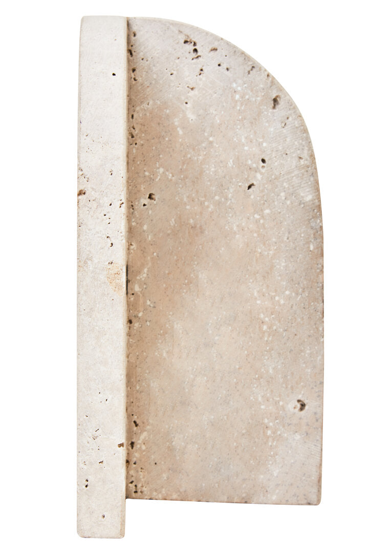 Tibor Travertine Set of 2 Arched Bookends - Macro