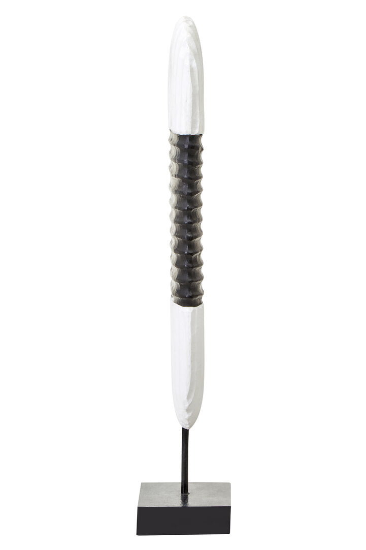 Fidel Black and White Mango Wood Oblong Sculpture - Additional