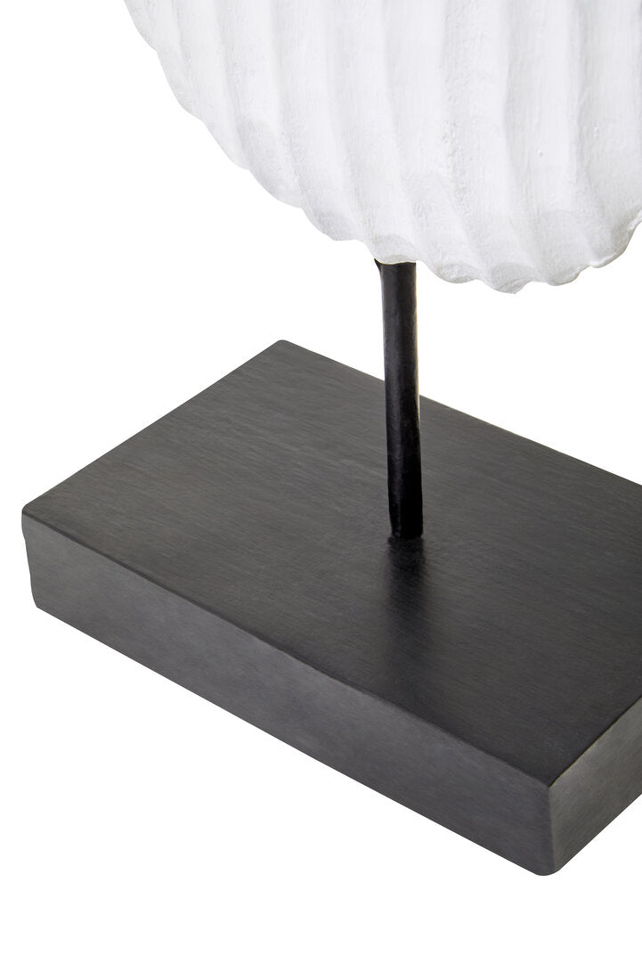 Fidel Black and White Mango Wood Oblong Sculpture - Macro