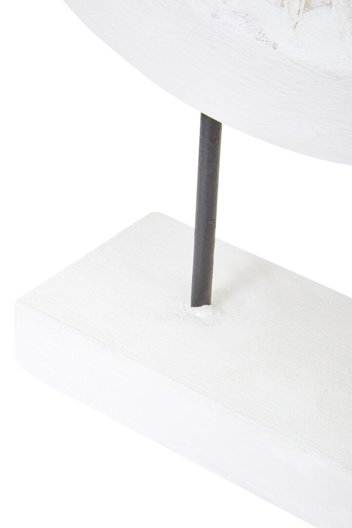 Fidel Small Distressed White Mango Wood Sculpture - Macro