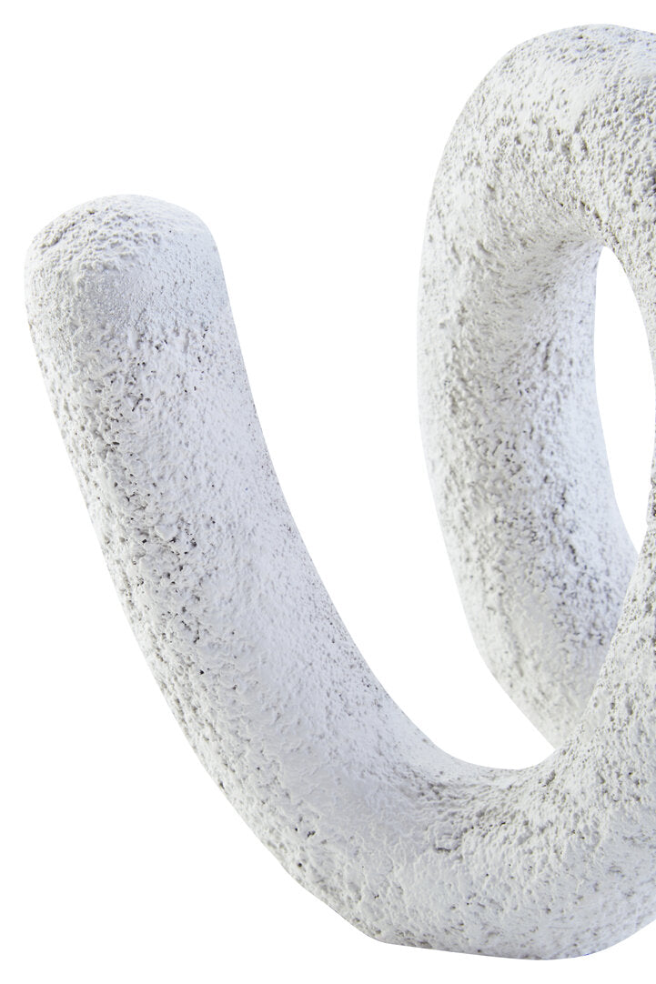 Dunas Small Textured White Loop Sculpture - Macro