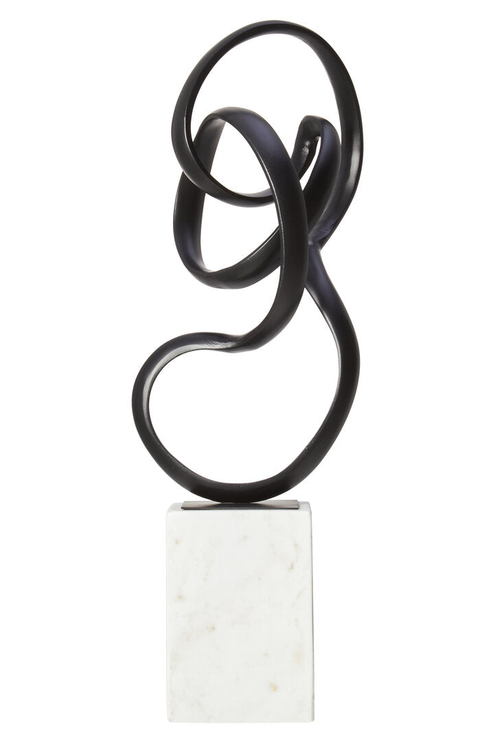 Mirano Black Finish Aluminium Knot Sculpture - Main 