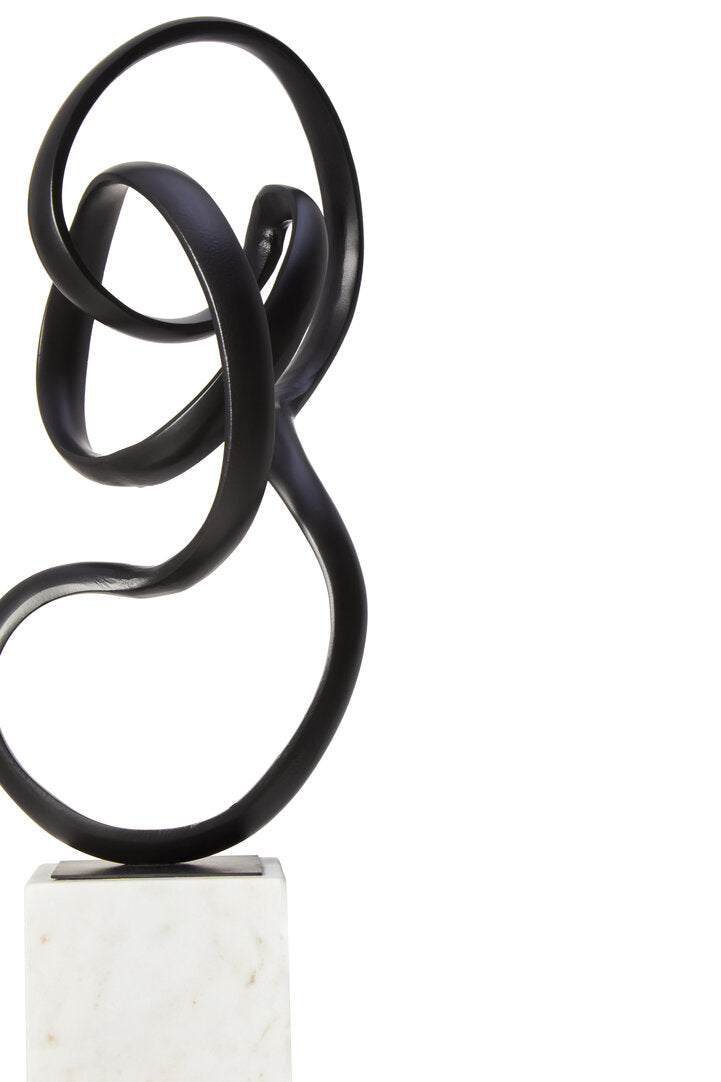 Mirano Black Finish Aluminium Knot Sculpture - Macro