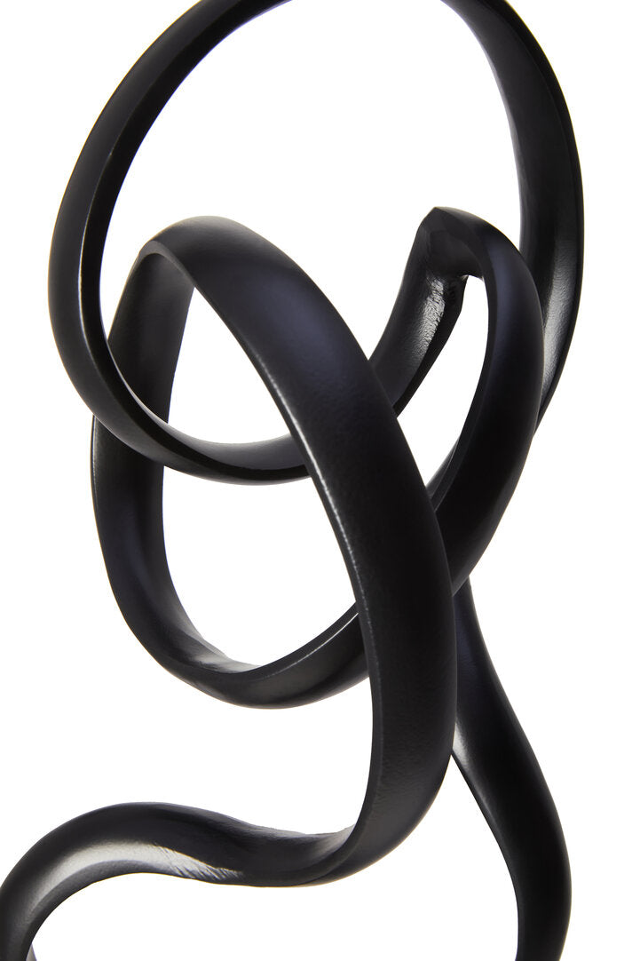 Mirano Black Finish Aluminium Knot Sculpture - Macro