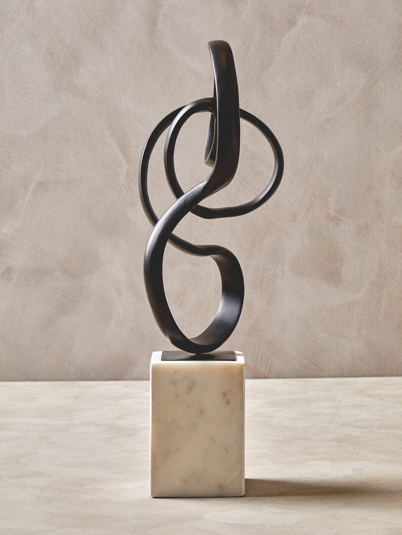 Mirano Black Finish Aluminium Knot Sculpture - Lifestyle