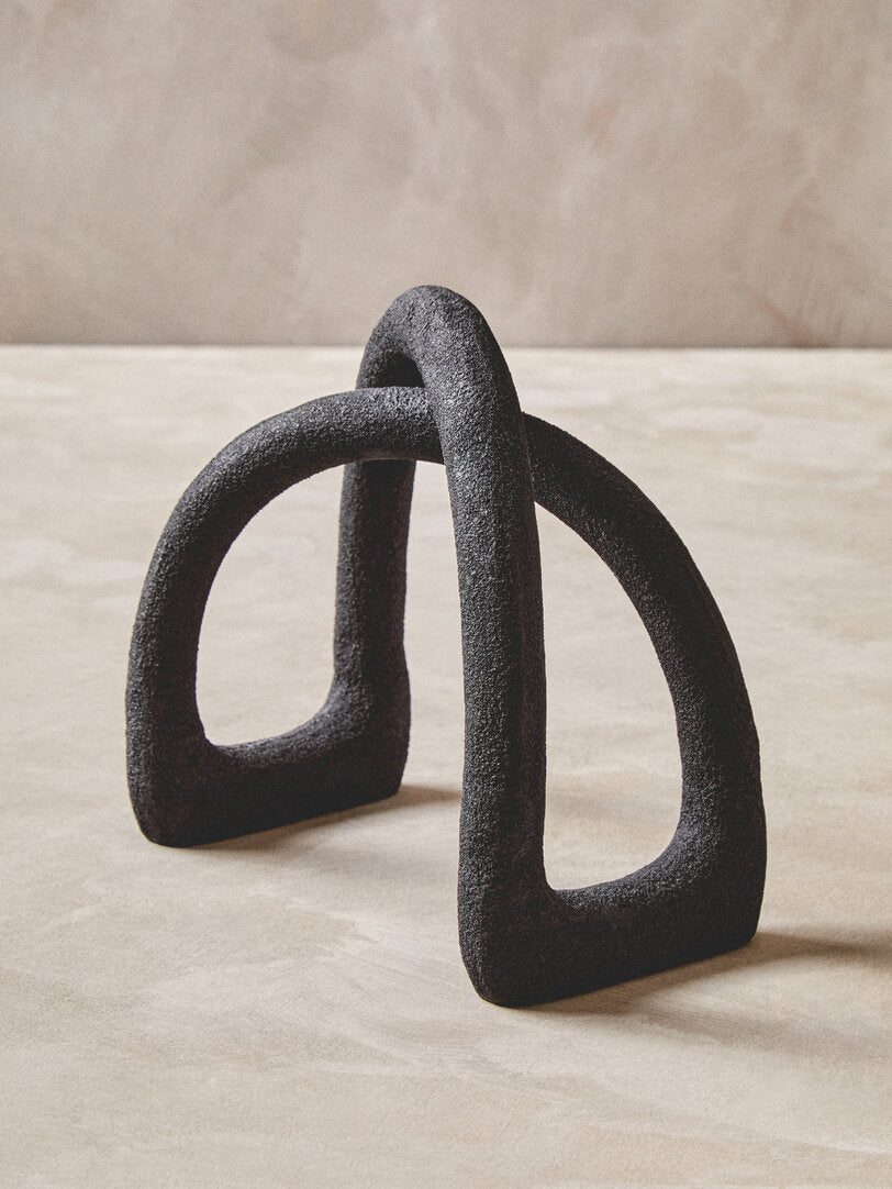 Deriva Textured Black Sculpture - Lifestyle