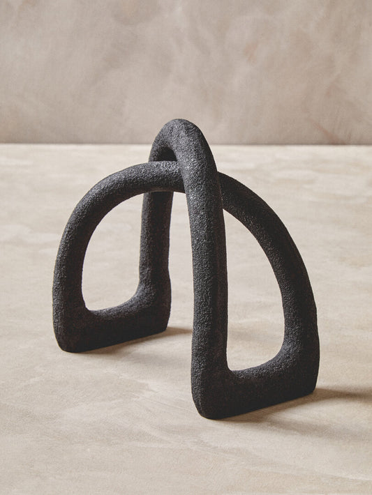 Deriva Textured Black Sculpture - Lifestyle