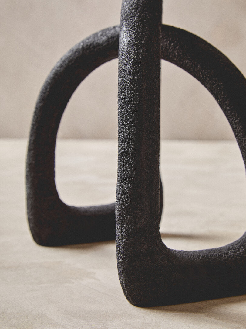 Deriva Textured Black Sculpture - Lifestyle